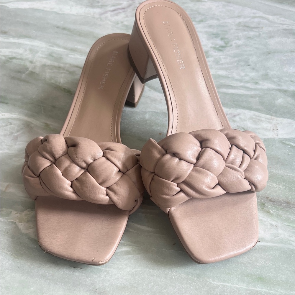 Eileen Fisher Women's Tan Braided Block Heels